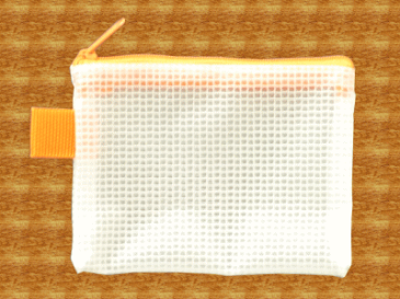 ファスナーケース ケース ポーチ / メッシュケース 名刺サイズ オレンジ 約 12cm×9cm 名刺入れ 1666410 送料別 通常配送