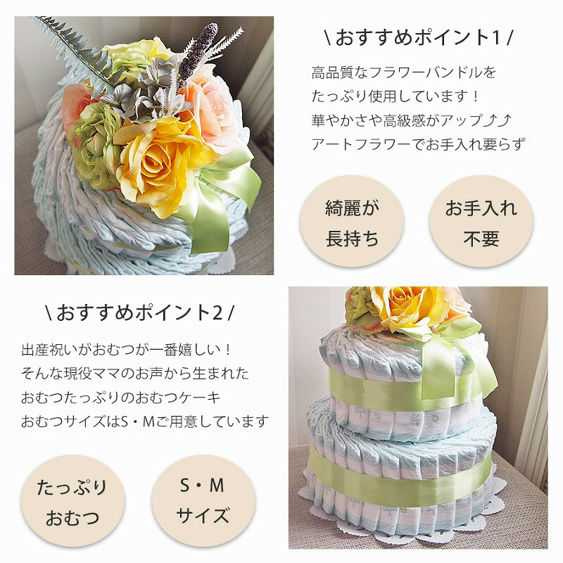 おむつケーキ 出産祝い 出産祝いギフト ベビー...の紹介画像3