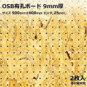Asahi 有孔ボード 単品 OSB サイズ 900mm×600mm×9.0mm 2枚入りカラー 茶 ブラウン ピッチ 25mm 棚 ディスプレイ 収納 小物掛け DIY 壁 板 おしゃれ つっぱり インテリア アサヒ 多孔ボード