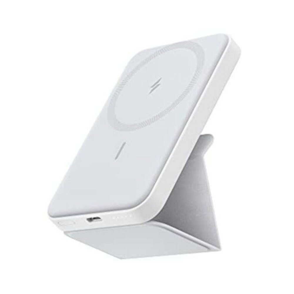 Anker アンカー 622 Magnetic ワイヤレス充電対応 モバイルバッテリー 5000mAh MagGo ホワイト A1611021 | 強力マグネット 強力マグネット 折りたたみ式スタンド iPhone スマートフォン 充電 薄型デザイン