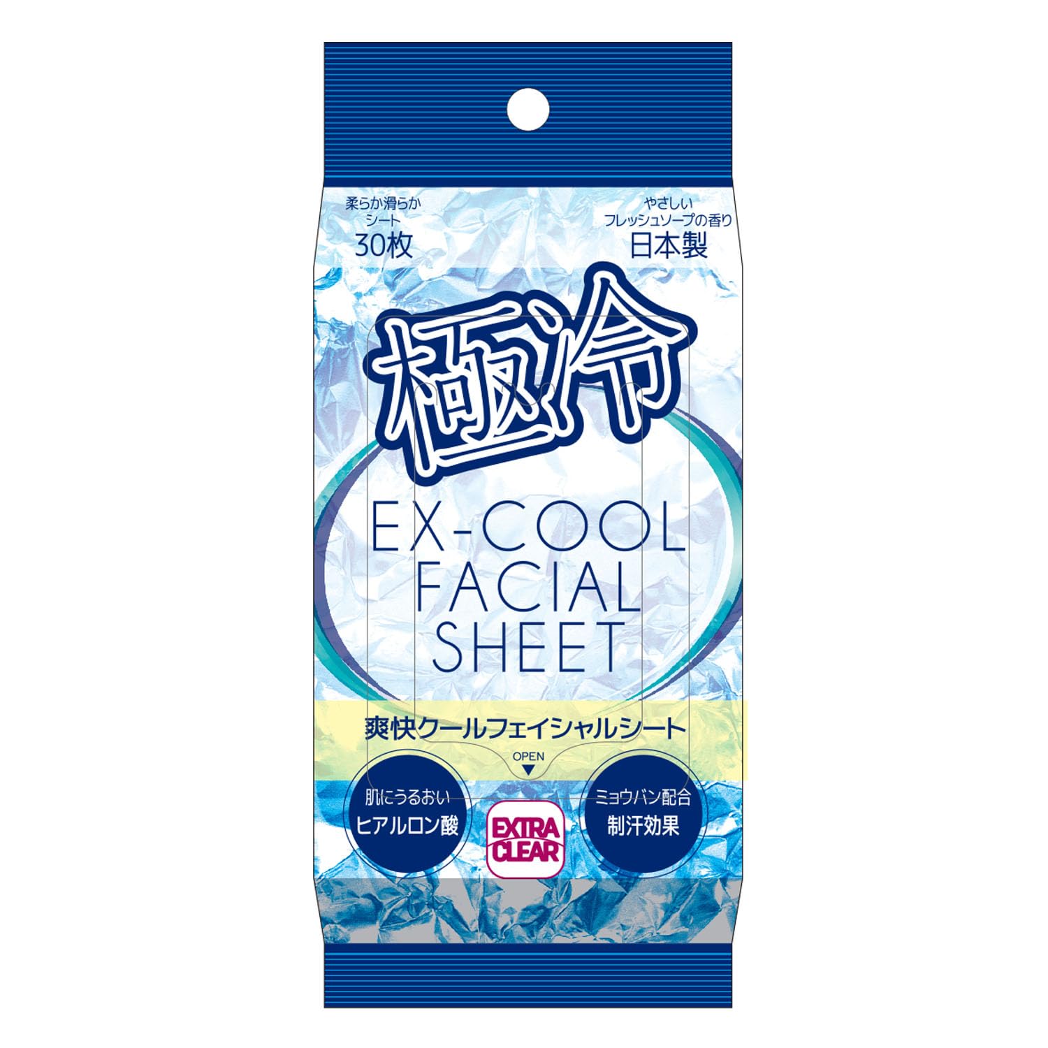 極冷 爽快 クール フェイシャルシート 30枚