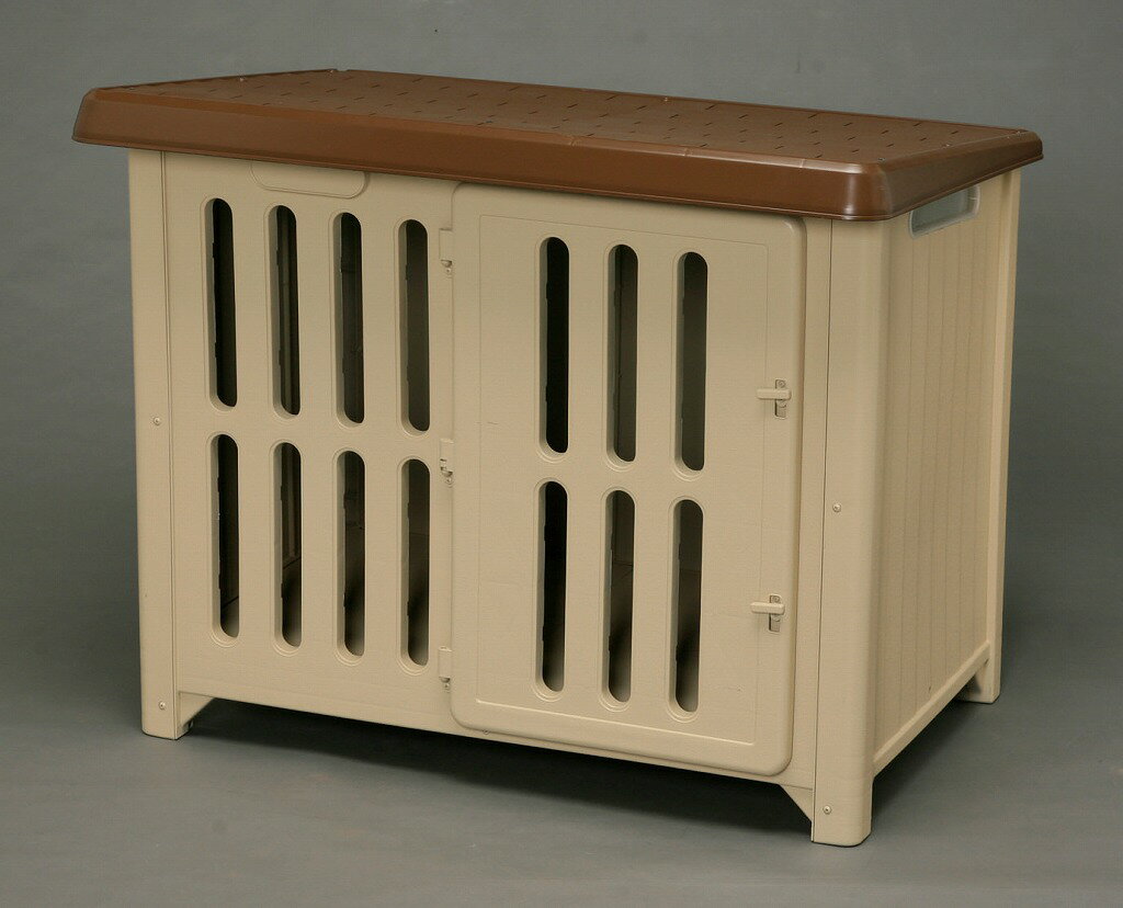 アイリスオーヤマ ボブハウス 幅約115×奥行き約81×高さ約94cm 錆びない プラスチック製 水洗い可 大型犬 ドッグハウス ブラウン／ベージュ 1200 IRIS OHYAMA