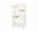 アイリスオーヤマ 猫 ケージ ミニキャットケージ 3段 ハンモック付き 幅69×奥行54.5×高さ115cm ミニタイプ 小さ目 マットホワイト PMCC-115H IRIS OHYAMA