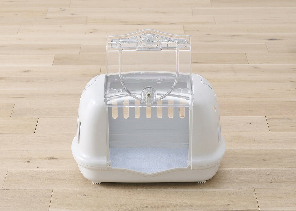 HandY Online Storeのアイリスオーヤマ 犬 猫 キャリー ペットハウス&キャリー 中が見える アイボリー P-HC480 IRIS OHYAMA｜アングル3