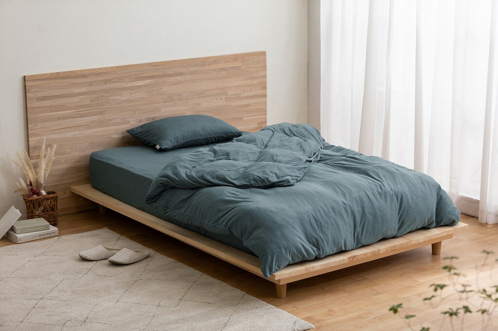 アイリスオーヤマ 肌になじむ 天竺編み 掛け布団カバー ダブル ネイビー KKC-TCK-D IRIS OHYAMA