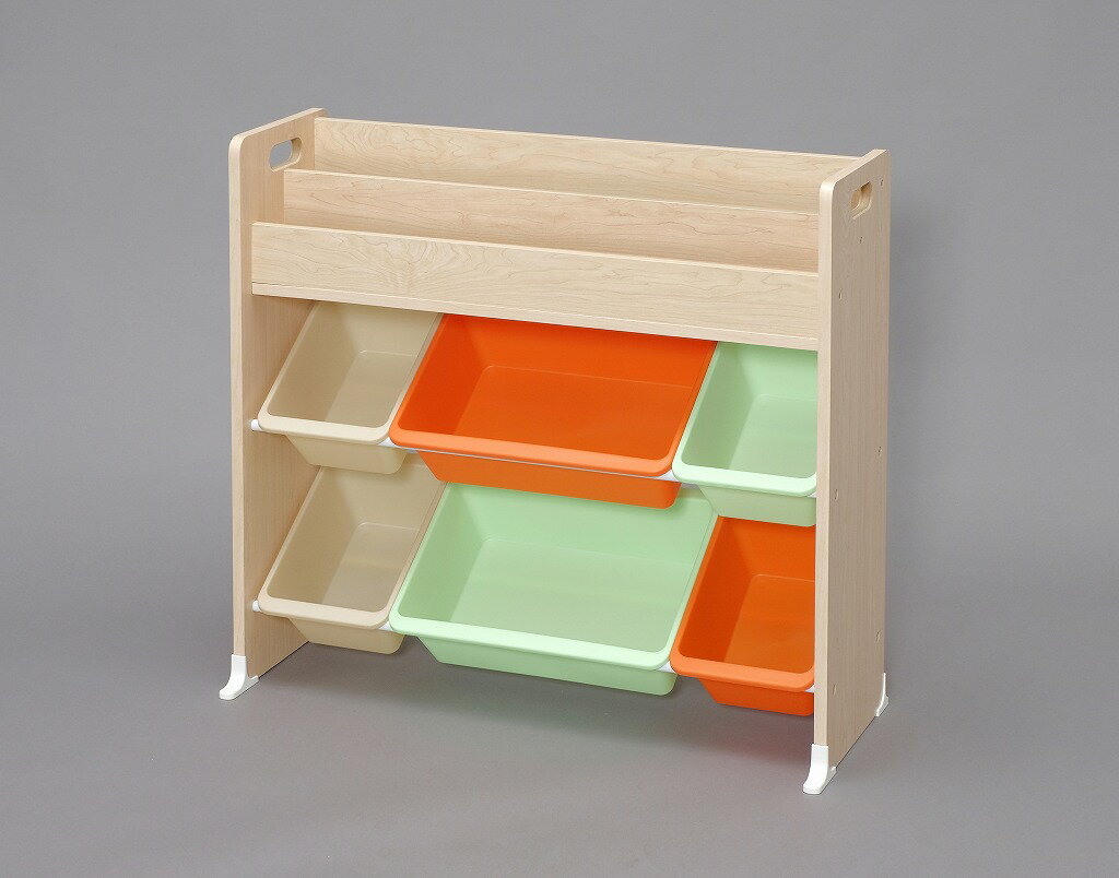 アイリスオーヤマ トイハウスラック 絵本棚付き 幅85.6×奥行34.7×高さ79.8cm キャロット ETHR-26 IRIS OHYAMA