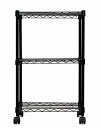 アイリスオーヤマ メタルラック 本体 幅44.5×奥行32.5×高さ72cm 3段 キャスター付き マットブラック CBM-44073 IRIS OHYAMA