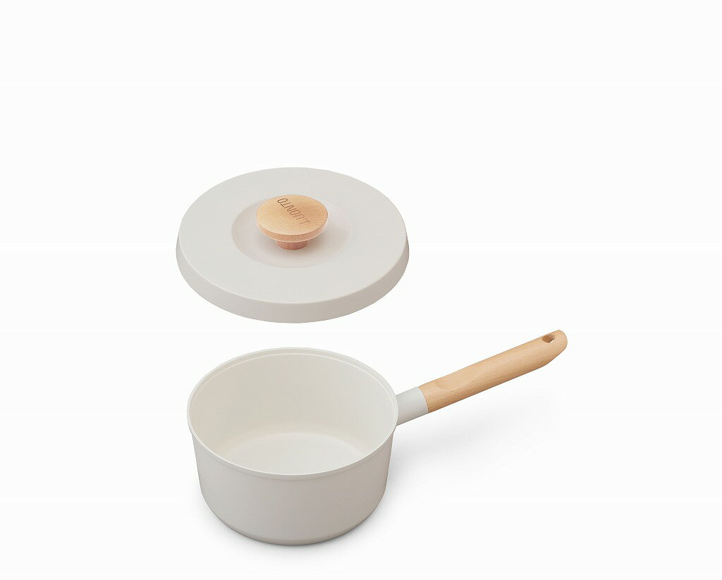 アイリスオーヤマ 片手鍋 セラミックコーティング 無加水鍋 LUONTO 18cm ホワイト LUO-P18 IRIS OHYAMA