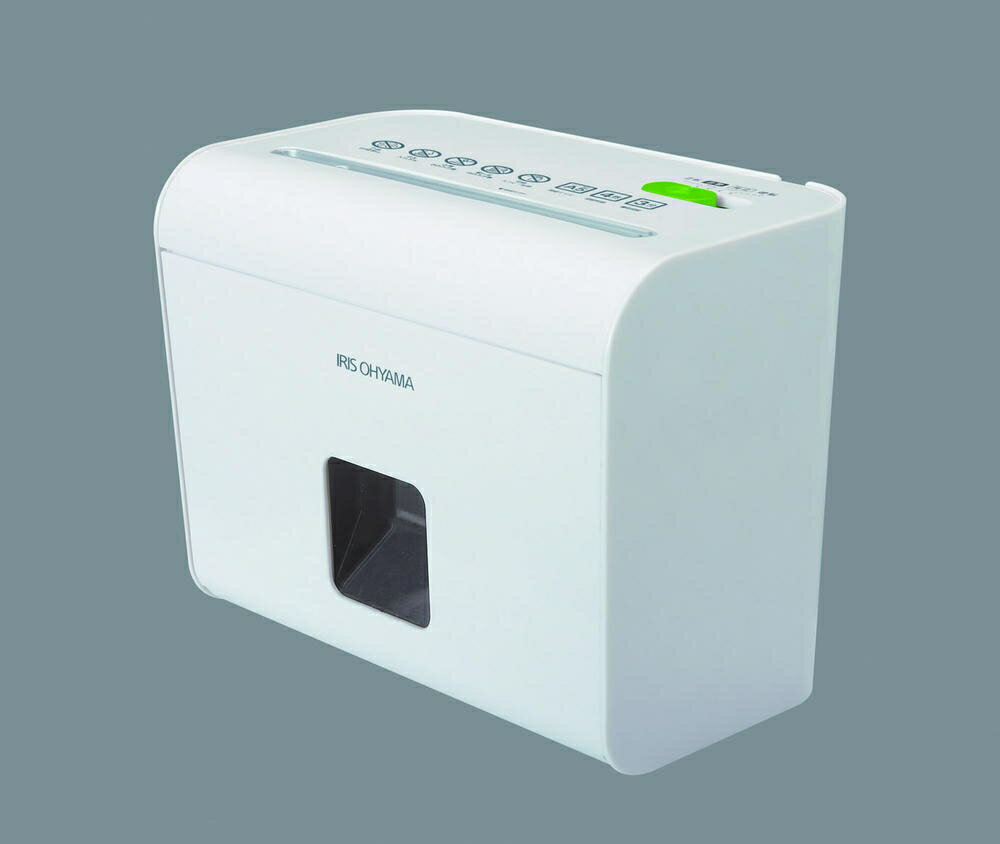 アイリスオーヤマ 細密シュレッダー 幅約26×奥行約16×高さ約20.5cm 家庭用 卓上 マイクロクロスカット 細断枚数4枚 A5サイズ 連続使用3分 ダストボックス3L ホワイト HS4SC IRIS OHYAMA