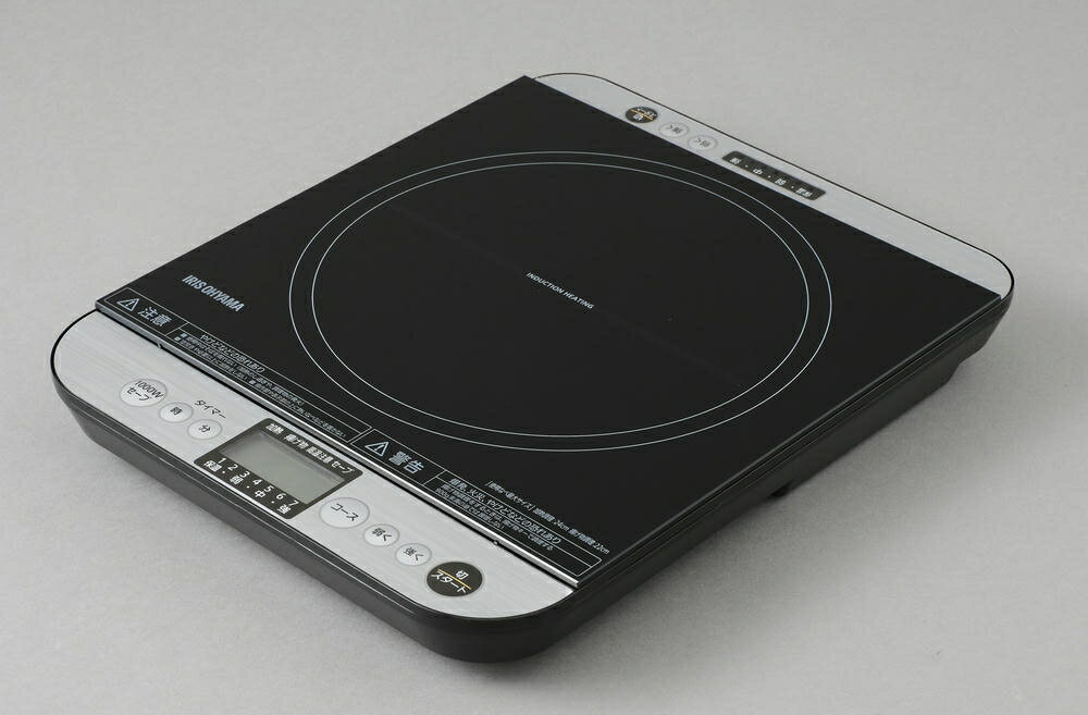 アイリスオーヤマ IHコンロ 1口 IHクッキングヒーター 幅約29×奥行約36×高さ約4.5cm 液晶付き 1400W 両側操作パネル 卓上 7段階火力調整 対面操作式 ブラック IHC-T61-B IRIS OHYAMA