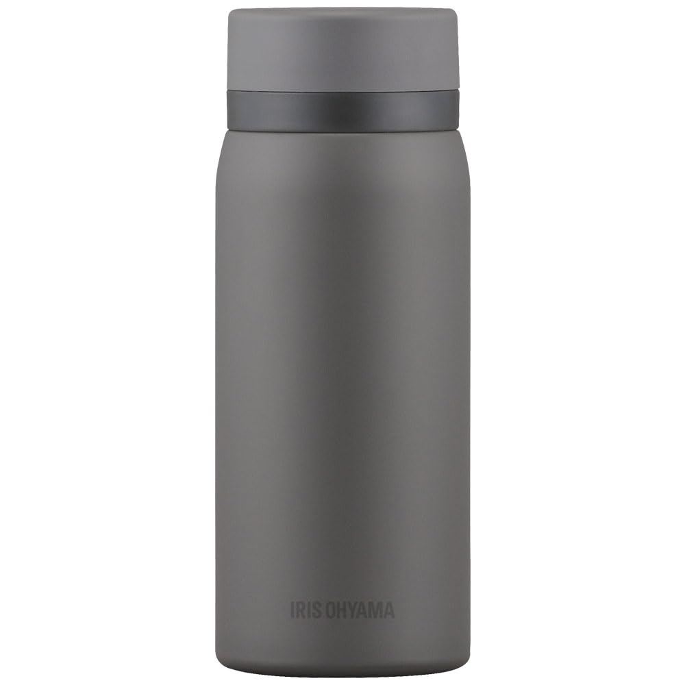 アイリスオーヤマ 水筒 スクリュー 350ml 真空断熱 保冷6時間キープ 保温69℃以上,保冷7℃以下 温度に合わた飲み口変更 洗いやすい設計 お手入れラクラク グレー SKB-S350