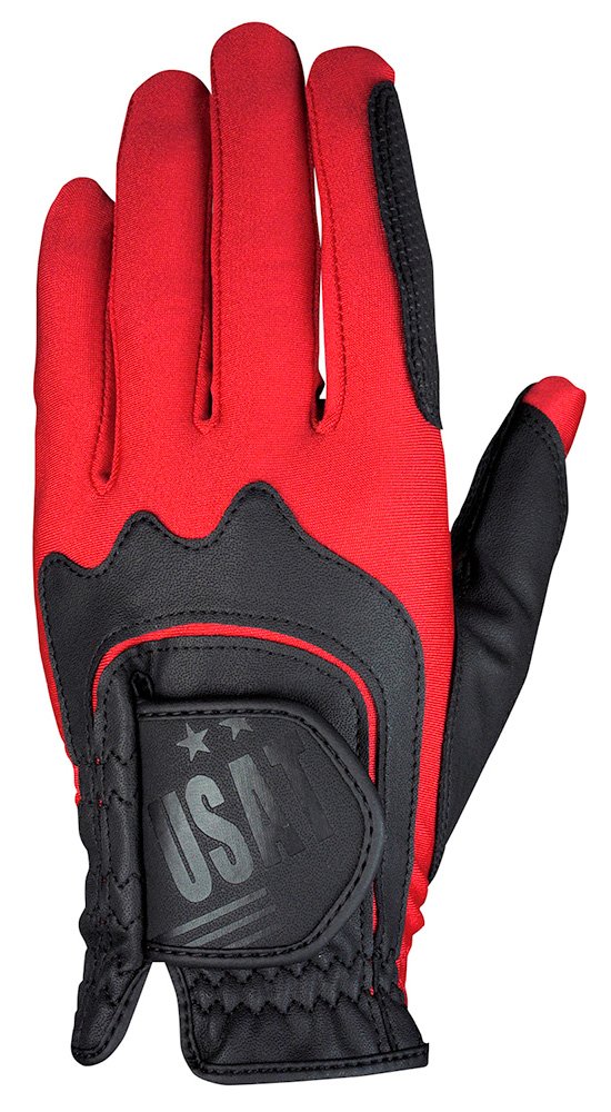 LEZAX(レザックス) U.S.Athletes ワンサイズ ゴルフグローブ USGL-7651 ブラック×レッド