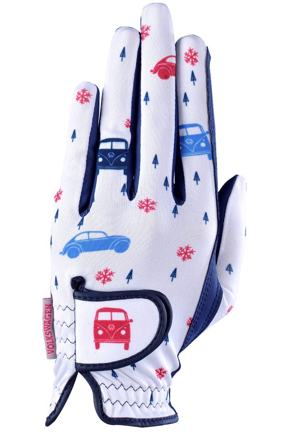 LEZAX（レザックス）の「フォルクスワーゲン ゴルフグローブ 両手用 レディース VWGL-9055 ネイビー S」は、デザイン性と機能性を兼ね備えたゴルフ用手袋です。 本製品はレディース向けの両手用グローブで、サイズはS（18-19cm...