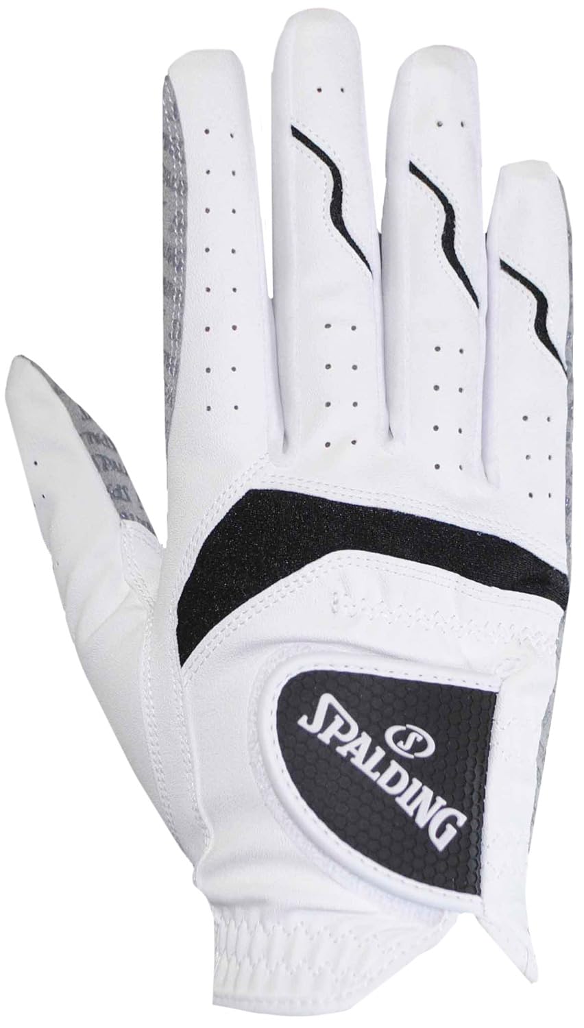 SPALDING(スポルディング) ゴルフグローブ 非公認 シリコンプリント メンズ 右手用 ホワイト Mサイズ SPGL-3658