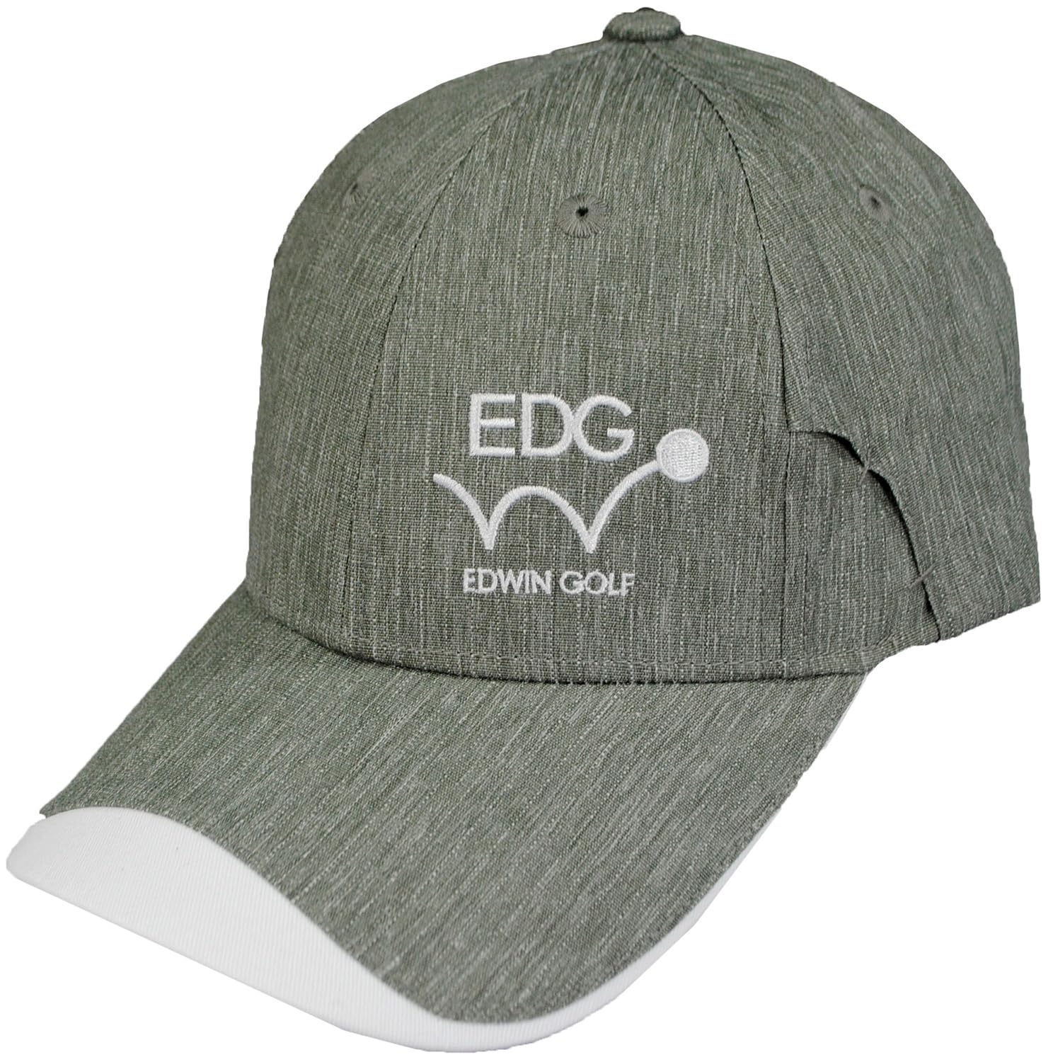 エドウィンゴルフのキャップ「EDCP-3778」（グレー）は、ゴルフシーンはもちろん、普段使いにも適した機能的なアイテムです。 素材には合成繊維（ポリエステル）が使用されており、洗える仕様のため、汗をかくゴルフやアウトドアでも清潔に保ちやすいのが特徴です。サイズはフリー（58cm）で、多くの方にフィットする設計です。 このキャップの大きな特徴の一つは「サングラスホルダー付き」である点です。ラウンド中や屋外での活動中にサングラスを一時的に外したい際、便利に引っ掛けておくことができます。 シンプルなデザインと機能性を兼ね備えており、スポーツ＆アウトドア全般で活躍します。ゴルフでの紫外線対策や、カジュアルな日常のファッションアイテムとして幅広くご活用いただけます。手入れが簡単で実用性の高い、ゴルファーにおすすめのキャップです。 (269文字)