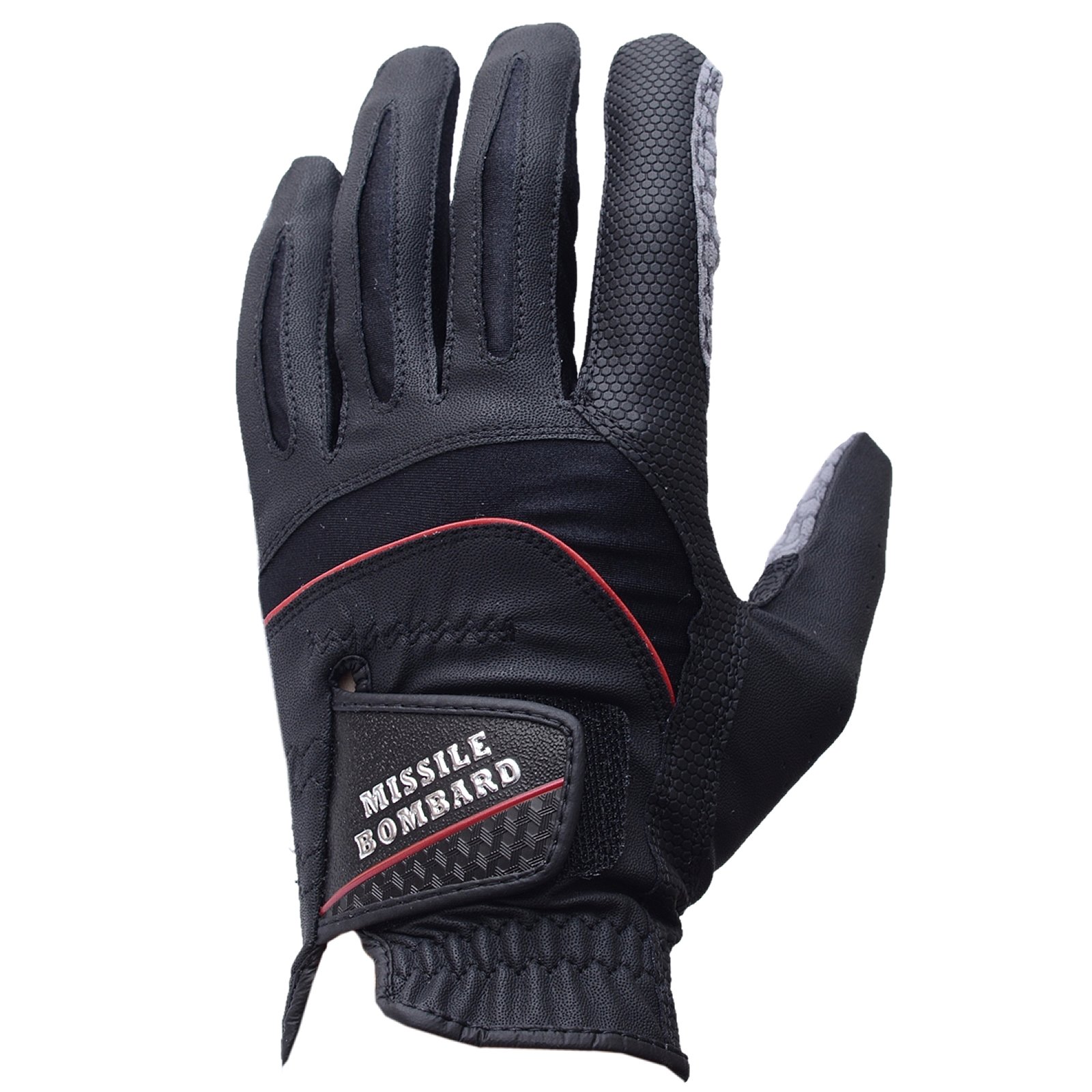 LEZAX(レザックス) ゴルフグローブ Missile Bombard（MBGL-3401）は、強力なグリップ力と抜群のフィット感を追求した非公認のゴルフグローブです。 手の平にはシリコン樹脂加工を施した人工皮革を使用しており、雨の日でも...