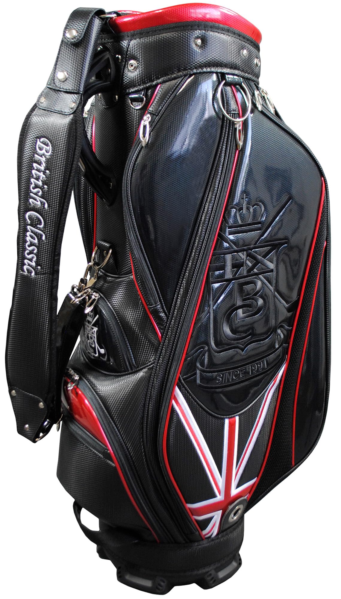レザックス(LEZAX) British Classic 9.5型キャディバッグ ブラック×レッド BCCB-3460