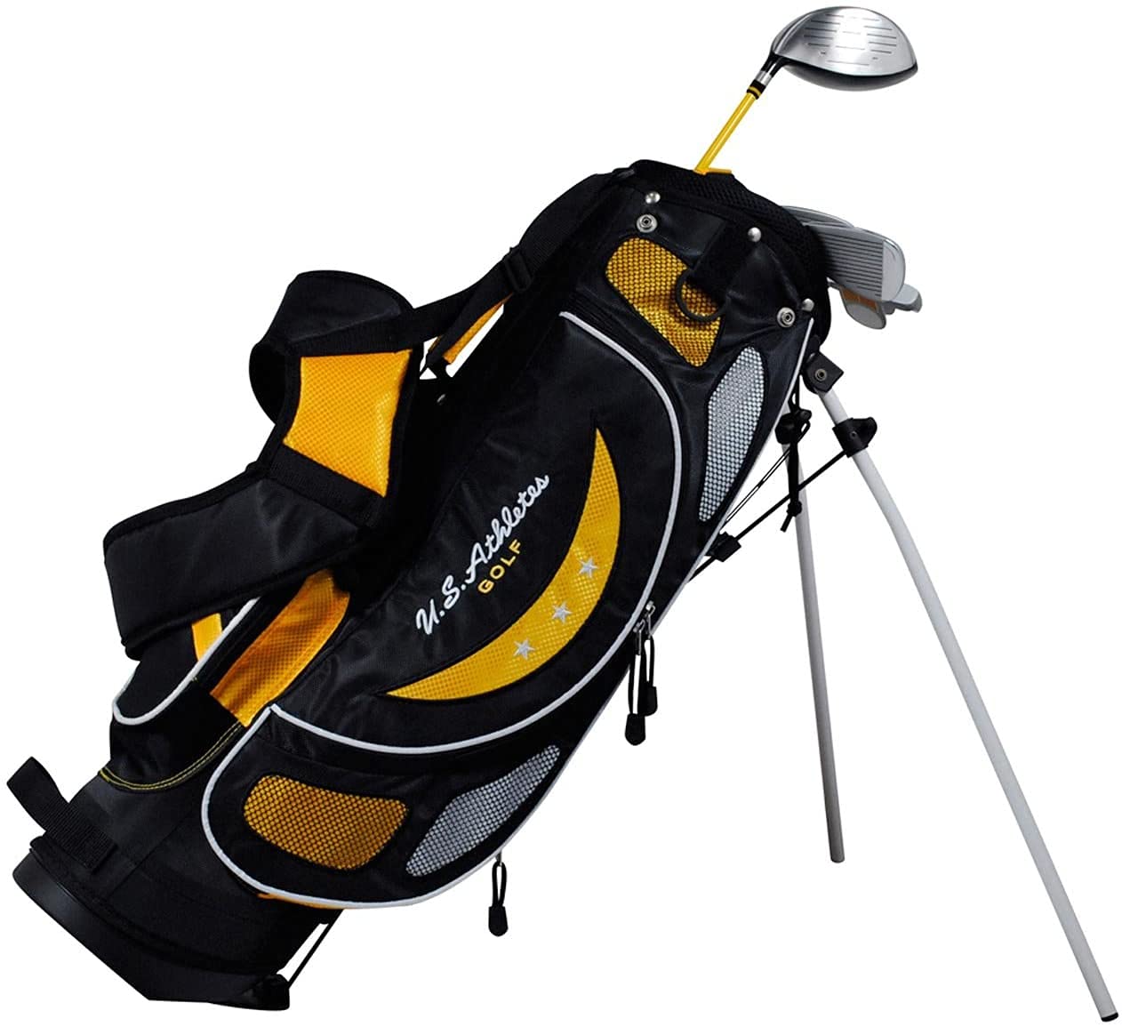 LEZAX(レザックス) U.S.Athlete ジュニアゴルフセット 6-8歳 イエロータイプ USCS-5755 YE シャフト:ジュニア用軽量カーボンシャフト ライ角(1W):63度