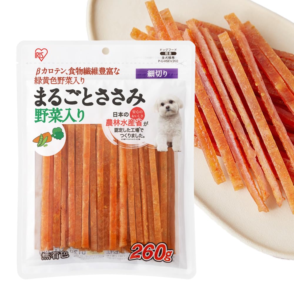 乐天商城 - アイリスオーヤマ まるごとささみジャーキー細切り　野菜入り260gP-IJ-HSEV260-