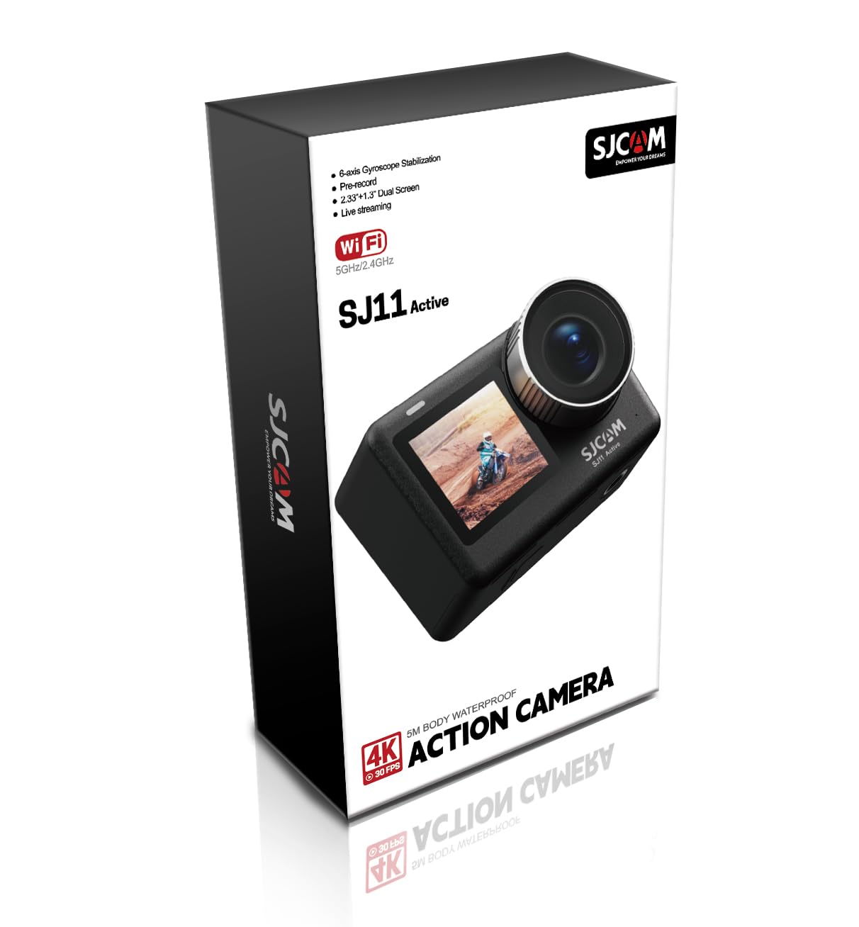 SJCAM SJ11 4K30FPS アクションカム 2.4GHz/5GHz Wi-Fi カメラ リモコン操作対応、2.33インチ タッチスクリーン 154° 視野角 スポーツカメラ