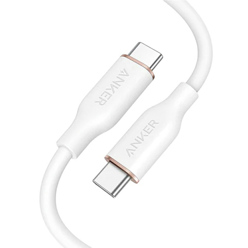 Anker PowerLine III Flow USB-C USB-C ケーブル 0.9m クラウドホワイト A8552021 柔軟性 グラフェン覆い シリコン素材 肌に優しい 絡まず 耐久性