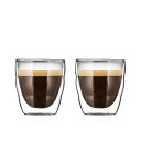 Bodum ボダム PILATUS ピラトゥス ダブルウォール グラス 80ml 2個セット  11477-10 | 耐熱ガラス 二重構造 保温性 保冷性 温かい飲みもの 冷たい飲みもの おいしさを持続 結露しにくい ボダムダブルウォールグラス ユニークなデザイン