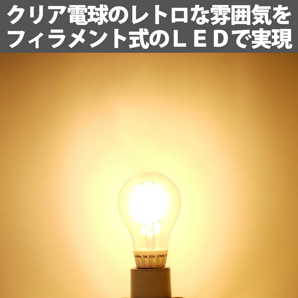 クリア電球 ガラス電球 エジソン電球 A形電球 フィラメント電球 フィラメントバルブ [3]