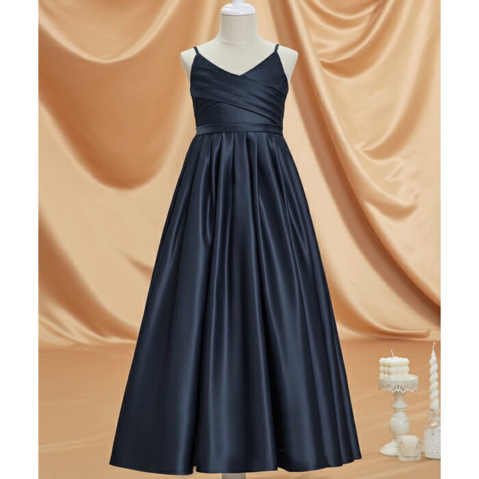 子供ドレス 子供フォーマルドレス ロング ドレス パーティー上品 子どもドレス 発表会ドレス フォーマルピアノ ドレス キッズドレス ジュニアドレス 女の子 結婚式ドレス 七五三ドレス 女の子ワンピース ロングドレス 子どもワンピース コンクールドレス ネイビー 2