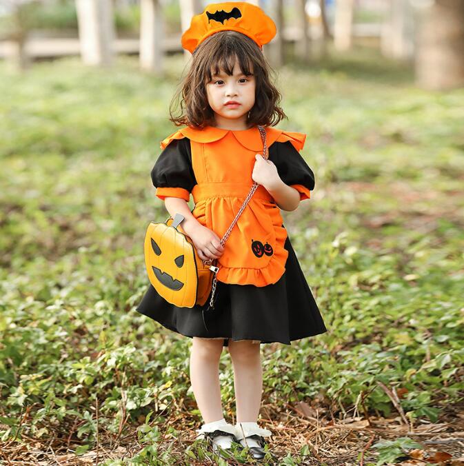 コスプレ仮装 ハロウィン衣装 子供 メイド服 女の子 カボチャ カボチャ コスプレ 半袖 イエロー エプロン カチューシャ 衣装 可愛い キッズ 子供 ワンピース コスチューム ハロウィン仮装 子供 仮装 コスチューム 誕生会 女の子 誕生日 プレゼント