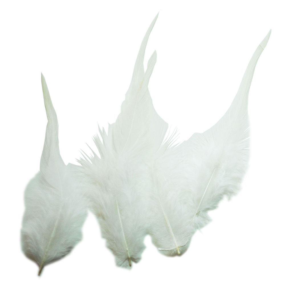 腰毛 オフホワイト 小 20本 3-6cm 装飾用の羽根白い短い羽根 【羽 手芸 フェザー アクセサリー パーツ アクセサリ しゅげい】メール便