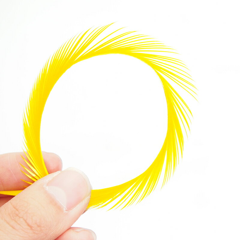 ビヨット6本入り［レモンイエロー］フェザーパーツ 羽根 羽毛 材料 素材 手芸 アクセサリー 花材 フラワーアレンジメント ハロウィン 仮装 ダンス 衣装 コスプレ