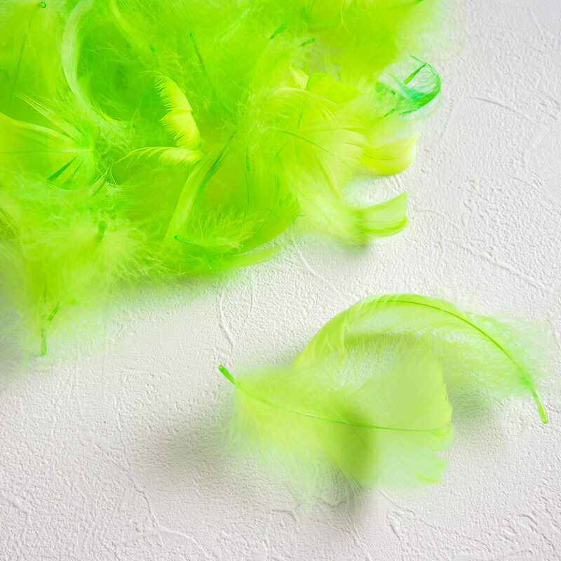 コキール1g入り［チャートリュース］フェザーパーツ 羽根 羽毛 材料 素材 手芸 アクセサリー 花材 フラワーアレンジメント ハロウィン 仮装 ダンス 衣装 コスプレ