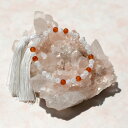 【7月誕生石 略式カーネリアン数珠】8mm玉 カーネリアン 水晶使用