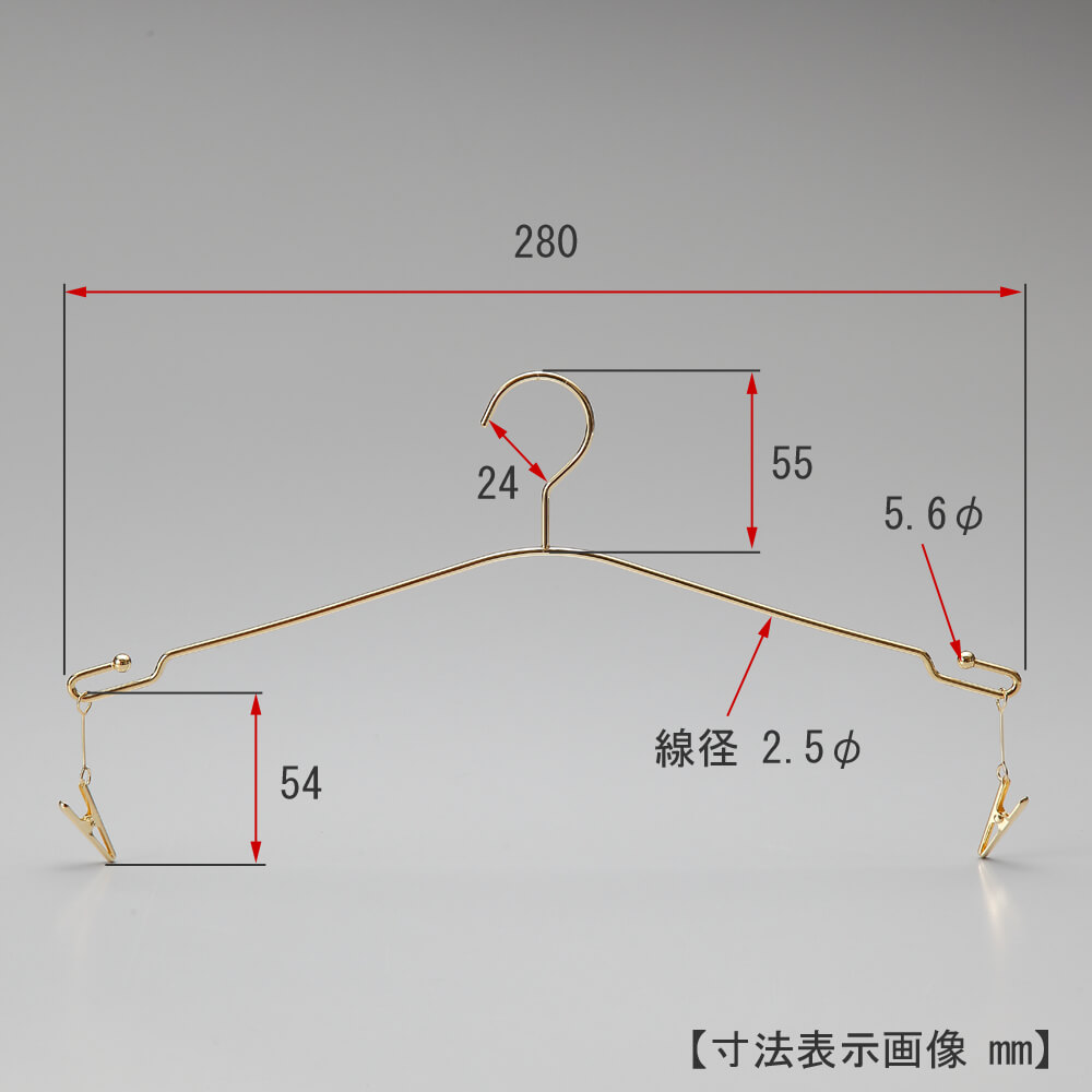 ハンガー インナー 下着 ランジェリー IN-510F-28-MC クローム/10本セット【送料無料】【メール便】横幅28cmブラジャー・ショーツ プロ仕様 収納 クローゼット 省スペース スリム インテリア 雑貨 おしゃれ クリップ付き ハンガーのタヤ