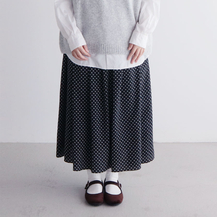 Veinsイージーシフォンスカート / ドットプリント