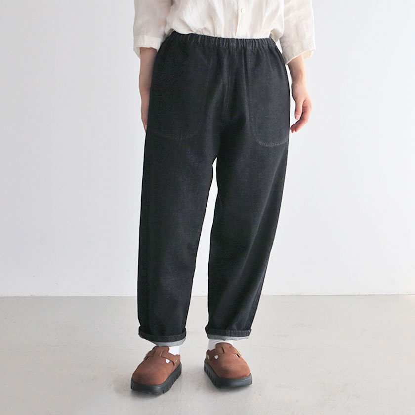 DANTONブラックデニム イージーパンツ(4)