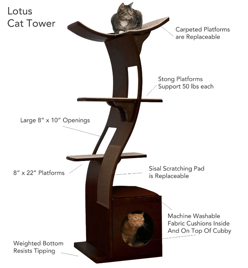 【Refined Kind】新発売！これまでのタワーの常識を覆したエレガントデザイン！リファインドカインド　ロータスキャットタワー　スモーク（グレー）【クローゼット　ねこタワー　ハンモック　ねこカフェ　猫カフェ　ネコノミクス　猫の日】