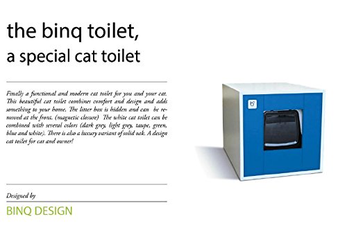 中にトイレもついてます【オランダBing Design】　ビンクデザイン　オールハンドクラフトインテリアキャットトイレ＆トイレクローゼット　ビンクトイレット　ホワイト×タープ【ネコトイレ　キャットハウス　猫トイレ　キャットトイレ】 2