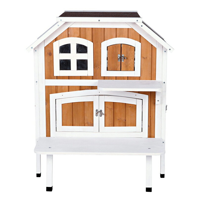 楽天HANGON※ねこちゃんの小屋です！【ドイツTRIXIE】新発売！ドイツTRIXIE　キャットタワー　2階建ての木製キャットハウス　木製キャットタワー兼ホーム キャットホーム ウエルカムキャットハウス【キャットタワー　キャットツリー　プレイボックス　爪とぎ】