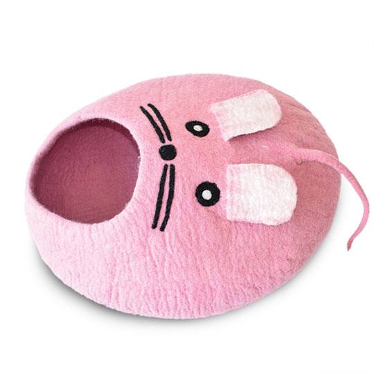 樂天商城 - 【ダルマ・ドッグ・カルマ・キャット】ダルマ・ドッグ・カルマ・キャット　ウールキャットベッド　マウスケイブ　ピンク