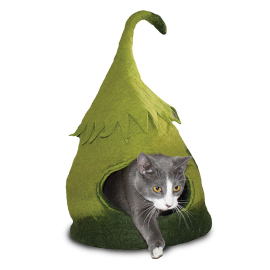 乐天商城 - 【ダルマ・ドッグ・カルマ・キャット】ダルマ・ドッグ・カルマ・キャット　ウールキャットベッド　フェアリーハウスケイブ　グリーン