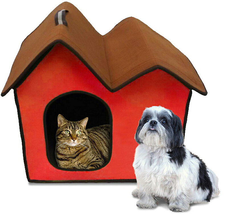 樂天商城 - 【アメリカPENNPLAX】美しいハイスタイルデザインのドッグハウス！ペンプラックスポータブルソフトドッグハウス　レッド