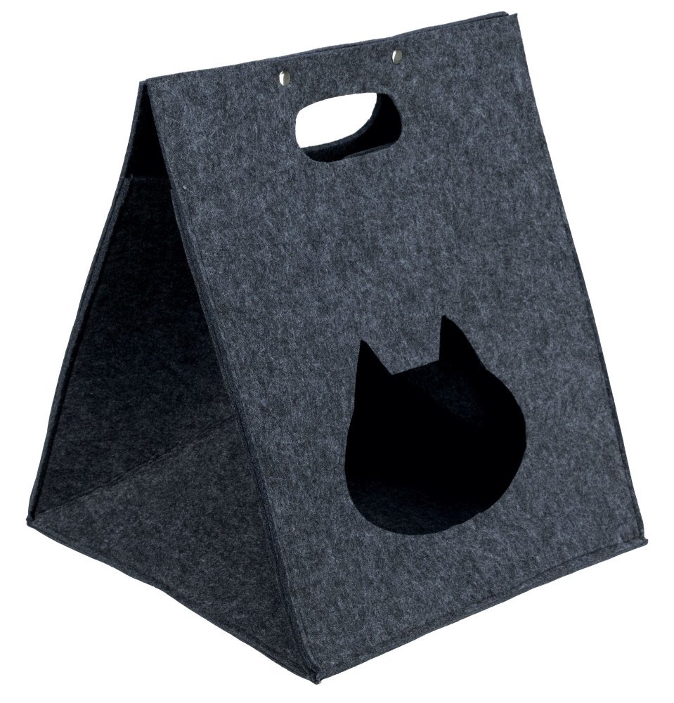 ※猫顔の入口が可愛いです！大人気です！【ドイツTRIXIE】新発売！フェルトでできた猫ちゃん専用ハウス ..