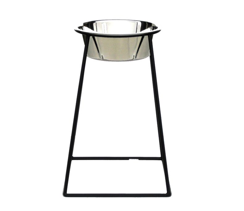 【アメリカPETSSTOP】シカゴからデザインがかわいいペット用品が登場！ペッツストップ　ピラミッドシングルダイナーXL18インチ　ブラック【大型犬　フードボウル　給餌器　デザイナーズ】※お取り寄せのサムネイル