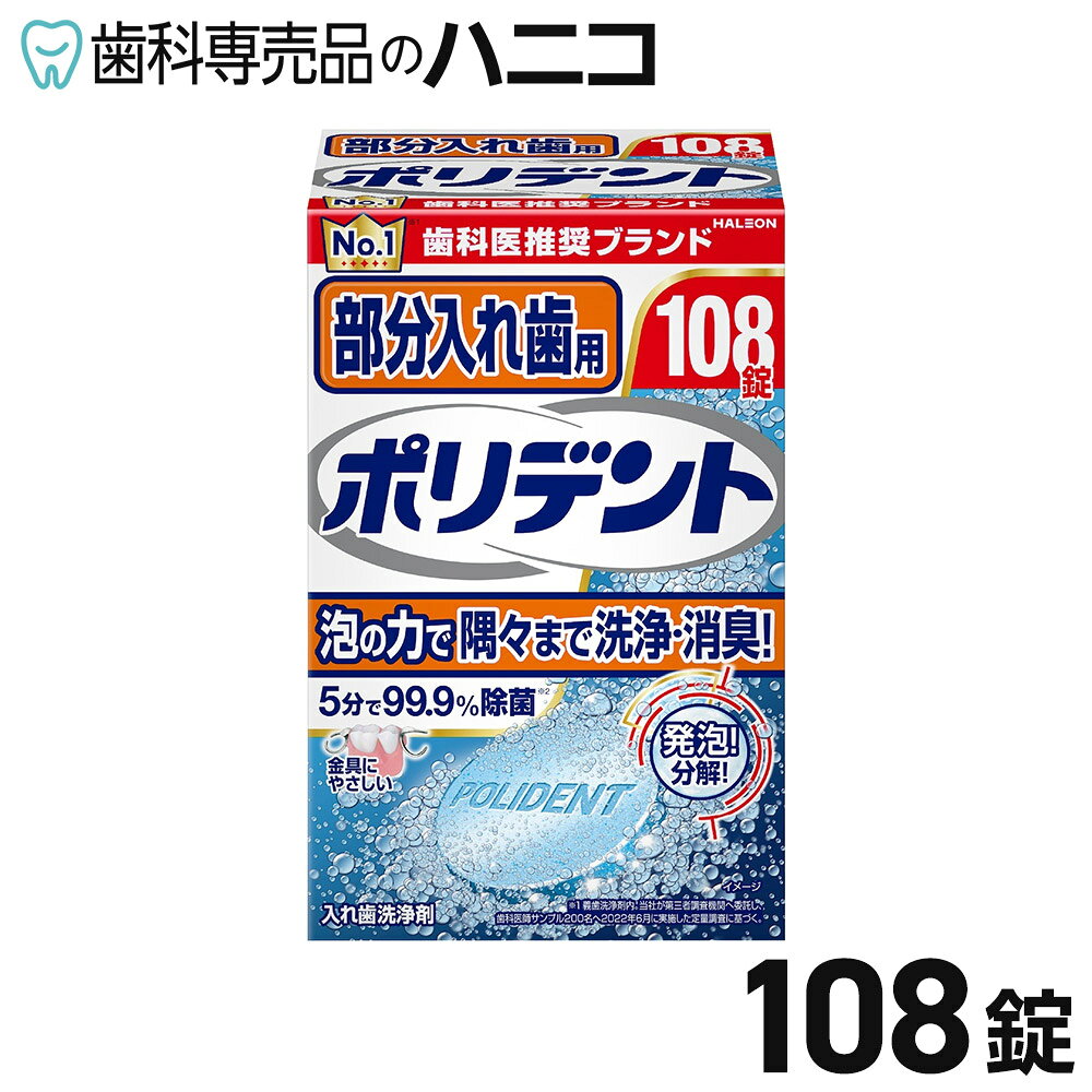 部分入れ歯用 ポリデント 108錠 義歯洗浄剤
