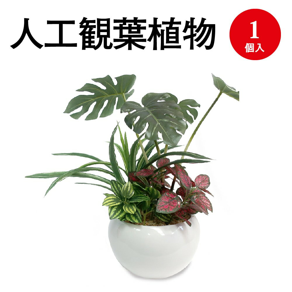 人工観葉植物 モンステラ寄植え Sサイズ 32-8708 | 人工樹木 フェイク フェイクグリーン 人工 植物 インテリア 樹木 グリーン 消臭 抗菌 マイナスイオン インテリア雑貨 おしゃれ ミニサイズ プレゼント ギフト 贈答 お見舞い 花 衛生 衛生用品 癒し 癒しグッズ 癒し用品