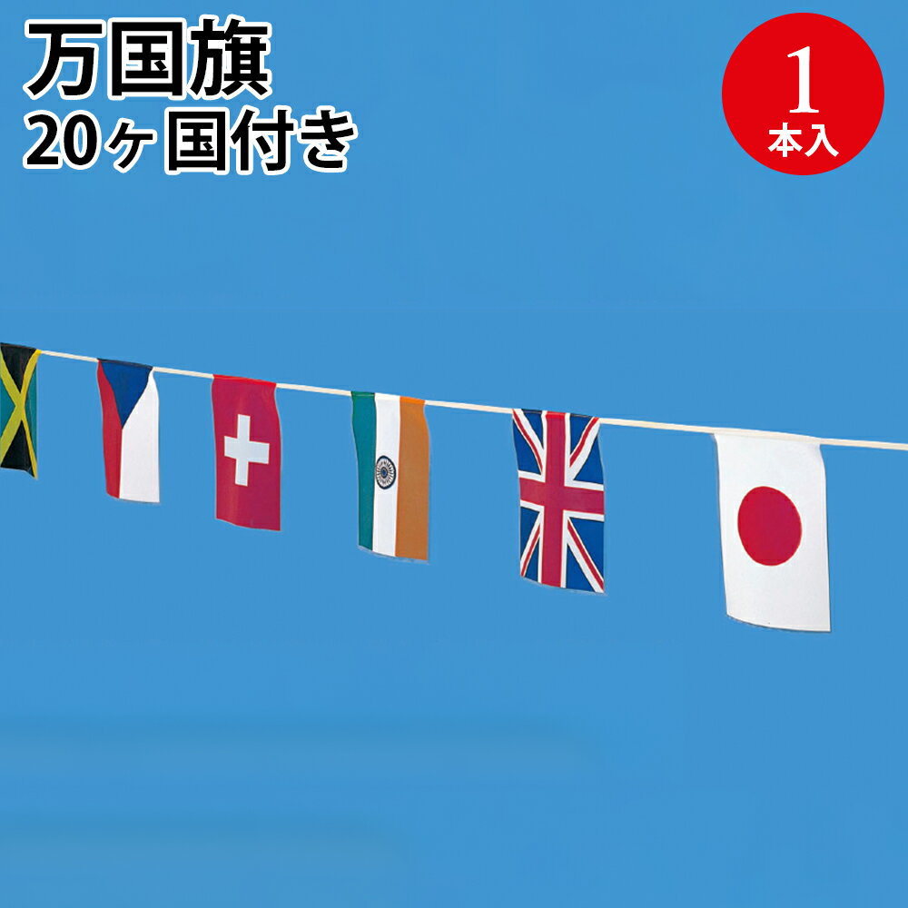 万国旗 20ケ国・20枚付き 40-7460 | ササガワ(タカ印) 国旗 日本 日の丸 旗 幕 連続 連続旗 連結 ペナント イベント スポーツ 運動会 体育...