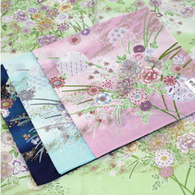 ”あでやか”和はんかち/鏡と菊柄/お返し,海外ギフト,プチギフトに【楽ギフ_包装選択】