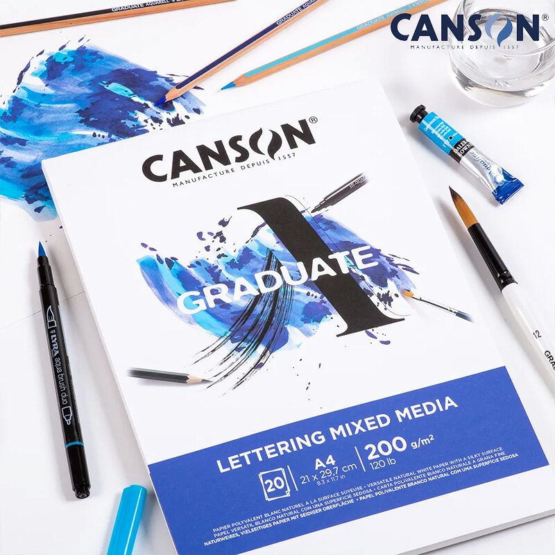 樂天商城 - 【CANSON】キャンソン グラジュエイト スケッチブック レタリング ミックスメディア A4 C31250P028 20枚 ※3冊までメール便可