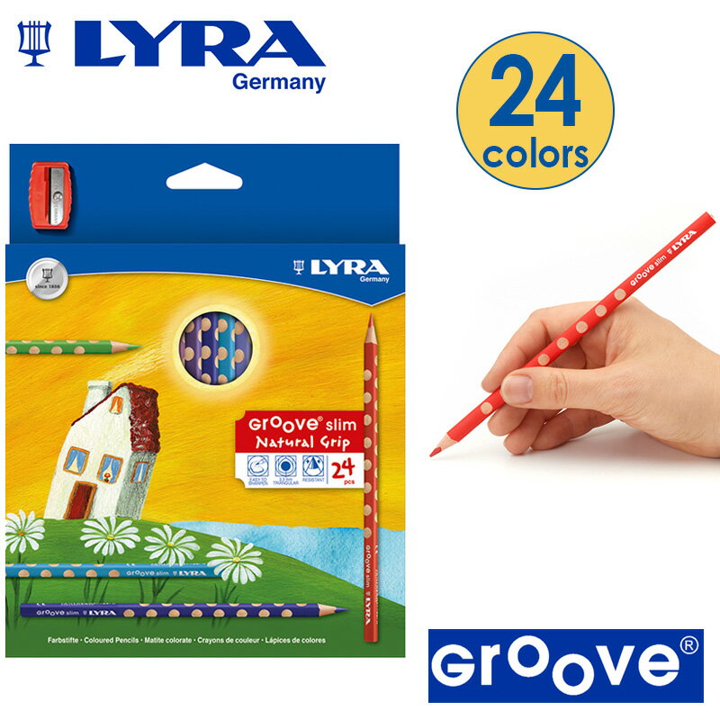 【LYRA】リラ グルーヴ・スリム 色鉛筆 24色セット シャープナー付 L2821240のサムネイル
